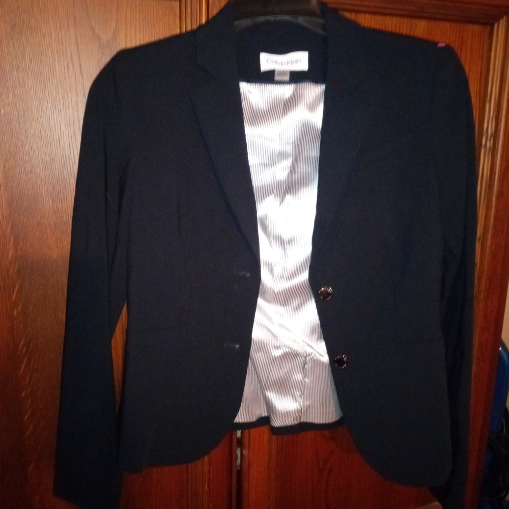 Calvin Klein Women's Black Blazer Jacket And Matching Skirt Suit